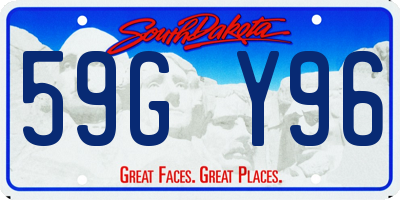 SD license plate 59GY96