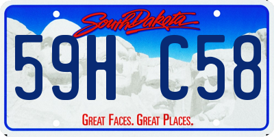 SD license plate 59HC58