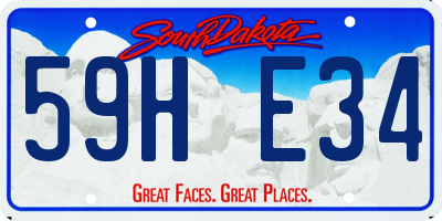 SD license plate 59HE34