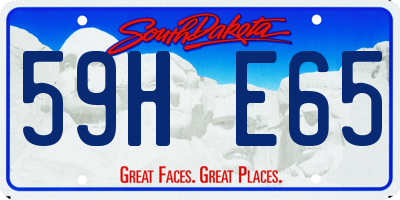SD license plate 59HE65
