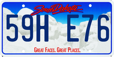 SD license plate 59HE76