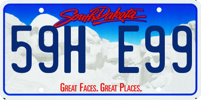 SD license plate 59HE99