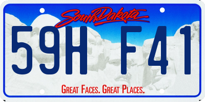 SD license plate 59HF41