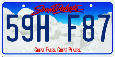 SD license plate 59HF87
