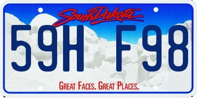 SD license plate 59HF98