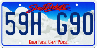 SD license plate 59HG90