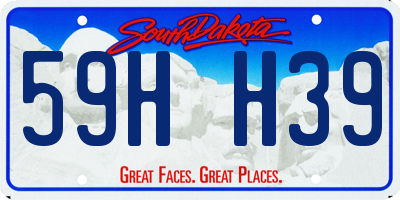 SD license plate 59HH39