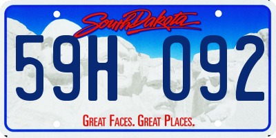 SD license plate 59HO92