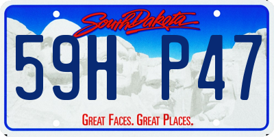 SD license plate 59HP47