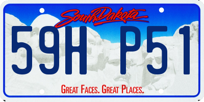 SD license plate 59HP51