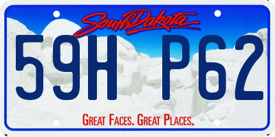 SD license plate 59HP62
