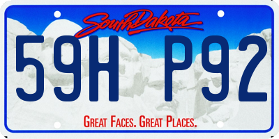 SD license plate 59HP92