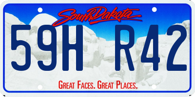 SD license plate 59HR42