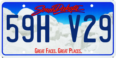 SD license plate 59HV29