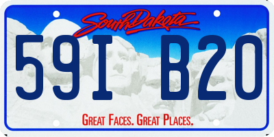SD license plate 59IB20