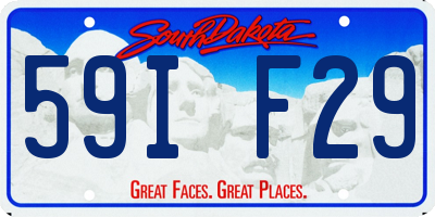 SD license plate 59IF29