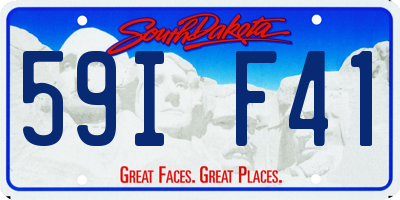 SD license plate 59IF41