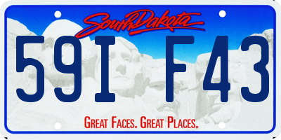 SD license plate 59IF43