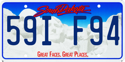 SD license plate 59IF94