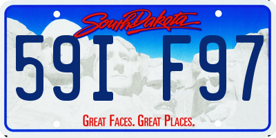 SD license plate 59IF97