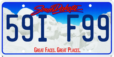 SD license plate 59IF99