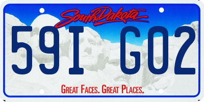 SD license plate 59IG02