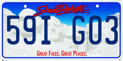 SD license plate 59IG03