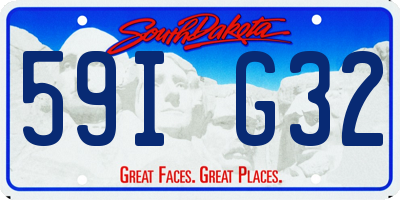SD license plate 59IG32