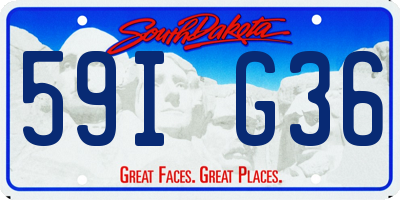 SD license plate 59IG36