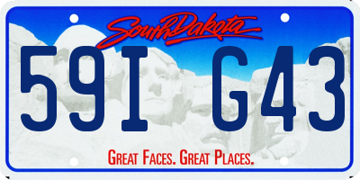 SD license plate 59IG43