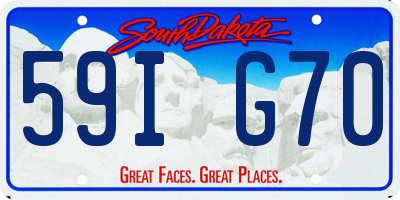 SD license plate 59IG70