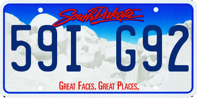 SD license plate 59IG92