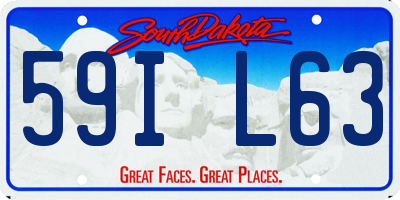 SD license plate 59IL63