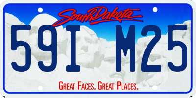 SD license plate 59IM25