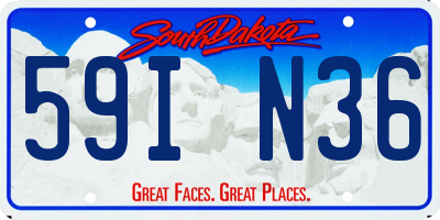SD license plate 59IN36