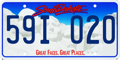 SD license plate 59IO20