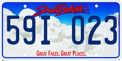 SD license plate 59IO23