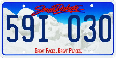 SD license plate 59IO30