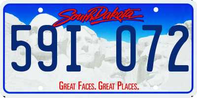SD license plate 59IO72