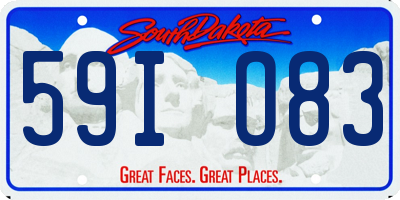 SD license plate 59IO83
