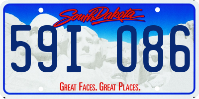 SD license plate 59IO86