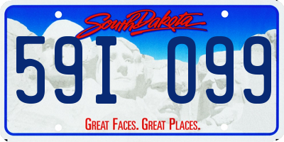SD license plate 59IO99