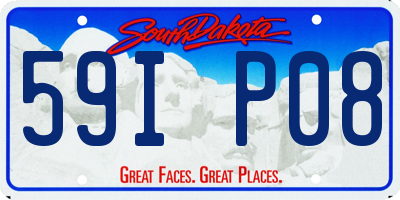 SD license plate 59IP08