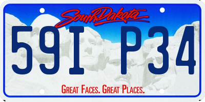 SD license plate 59IP34