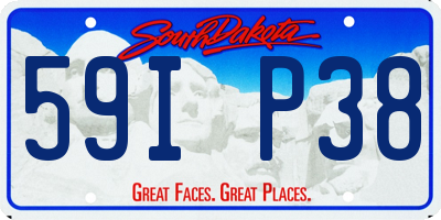 SD license plate 59IP38