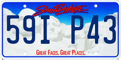 SD license plate 59IP43