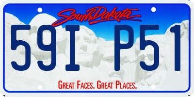 SD license plate 59IP51