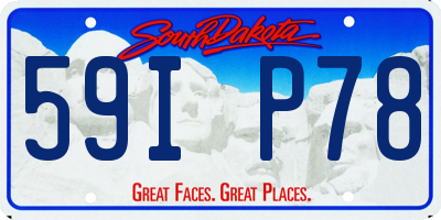 SD license plate 59IP78
