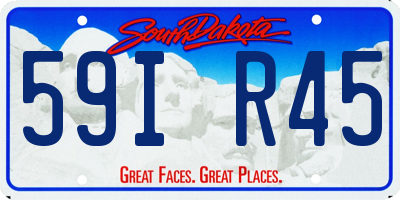 SD license plate 59IR45