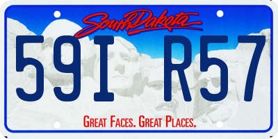 SD license plate 59IR57